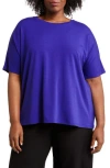 Eileen Fisher Crewneck Boxy T-shirt In Blue Violet