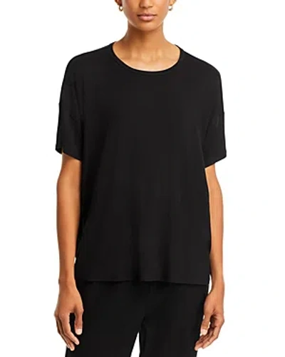 Eileen Fisher Crewneck Boxy Tee In Black