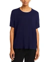 Eileen Fisher Crewneck Boxy Tee In Midnight