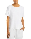 Eileen Fisher Short Sleeve Cotton Blend Crewneck Sweater In White