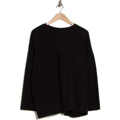 Eileen Fisher Crewneck Boxy Top In Black