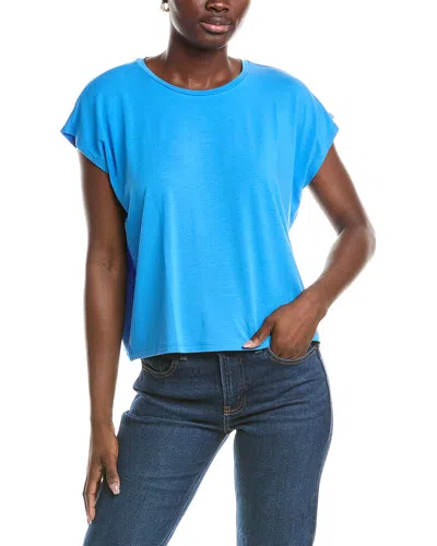 Eileen Fisher Crewneck Boxy Top In Blue