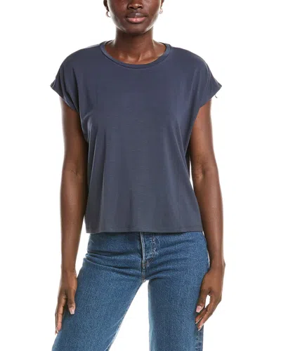 Eileen Fisher Crewneck Boxy Top In Blue