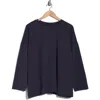 Eileen Fisher Crewneck Boxy Top In Ocean