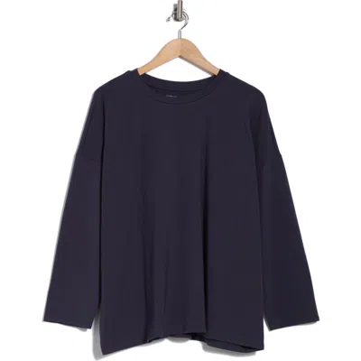 Eileen Fisher Crewneck Boxy Top In Ocean