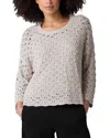 Eileen Fisher Open Stitch Organic Cotton Blend Sweater In Bone