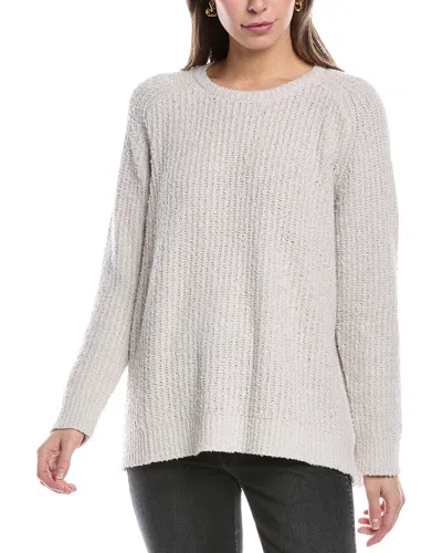 Eileen Fisher Crewneck Cashmere-blend Pullover In Gray