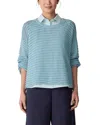 Eileen Fisher Crewneck Cord Yarn Pullover Sweater In Blue
