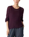 Eileen Fisher Crewneck Cord Yarn Pullover Sweater In Purple