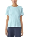 Eileen Fisher Crewneck Cotton Tee In Clearwater