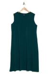 Eileen Fisher Crewneck Jersey Midi Dress In Deep Aegean