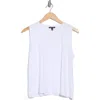 Eileen Fisher Crewneck Jersey Shell In White