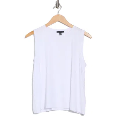 Eileen Fisher Crewneck Jersey Shell In White