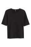 Eileen Fisher Crewneck Jersey Top In Black