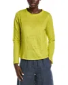 Eileen Fisher Petite Crewneck Linen T-shirt In Green