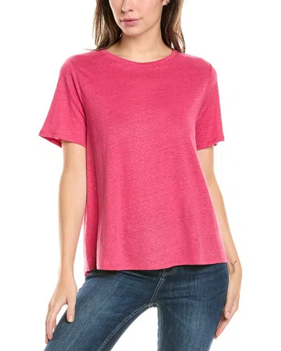 Eileen Fisher Crewneck Linen T-shirt In Pink