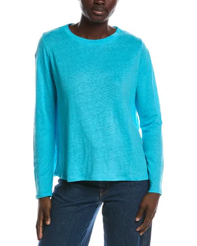 Eileen Fisher Crewneck Linen T-shirt In Brown