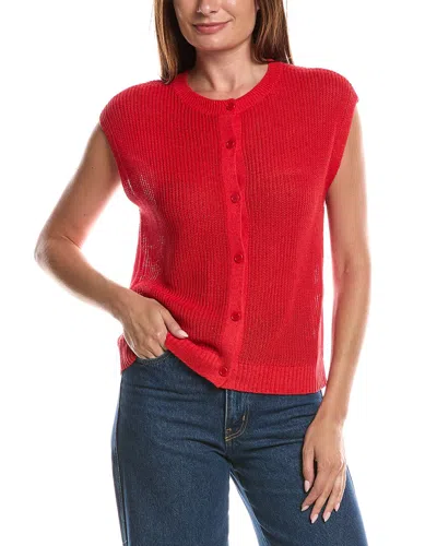 Eileen Fisher Crewneck Linen-blend Vest In Multi