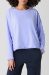 Eileen Fisher Crewneck Long Sleeve Crop Top In Petal