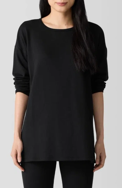 EILEEN FISHER EILEEN FISHER CREWNECK LONG SLEEVE LONGLINE TOP