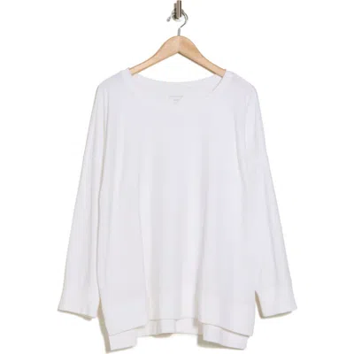 Eileen Fisher Crewneck Long Sleeve Top In White