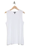 Eileen Fisher Crewneck Long Tank In White