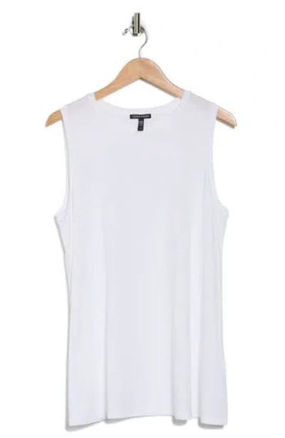 Eileen Fisher Crewneck Long Tank In White