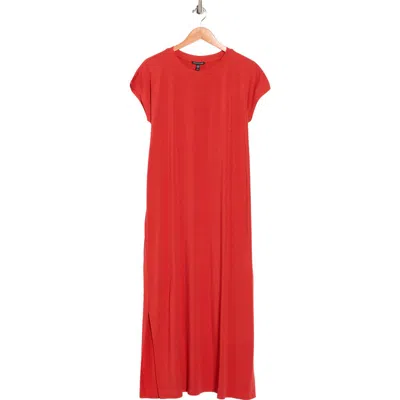 Eileen Fisher Crewneck Maxi Dress In Orange