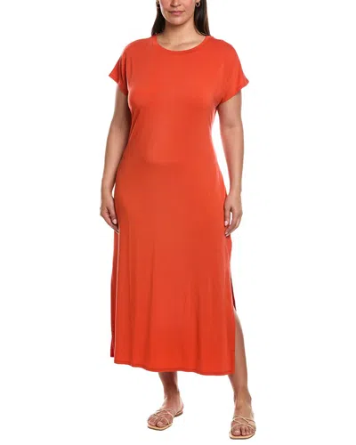 Eileen Fisher Crewneck Maxi Dress In Orange