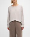 Eileen Fisher Crewneck Merino Wool Pullover In Seasalt