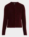 Eileen Fisher Crewneck Mohair-wool Cardigan In Redwood