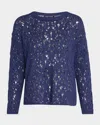 Eileen Fisher Crewneck Open-knit Organic Cotton Sweater