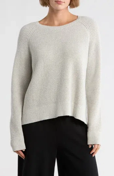 Eileen Fisher Crewneck Organic Cotton & Recycled Cashmere Sweater In Neutral