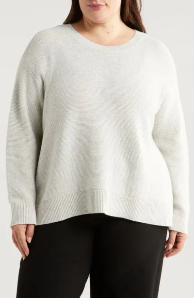 Eileen Fisher Boxy Cashmere-blend Top In Sea Salt