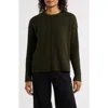 Eileen Fisher Crewneck Organic Cotton & Wool Blend Sweater In Green