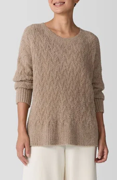 EILEEN FISHER EILEEN FISHER CREWNECK ORGANIC COTTON BOUCLÉ SWEATER
