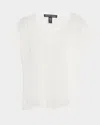 Eileen Fisher Crewneck Organic Cotton Cord Sweater In Ivory