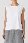 EILEEN FISHER EILEEN FISHER CREWNECK ORGANIC COTTON JERSEY SLEEVELESS TOP