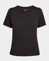 Eileen Fisher Crewneck Organic Cotton Jersey Tee In Black