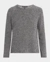Eileen Fisher Crewneck Organic Cotton Sweater In Blackivory
