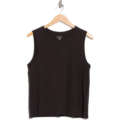 Eileen Fisher Crewneck Organic Cotton Sleeveless Top In Brown