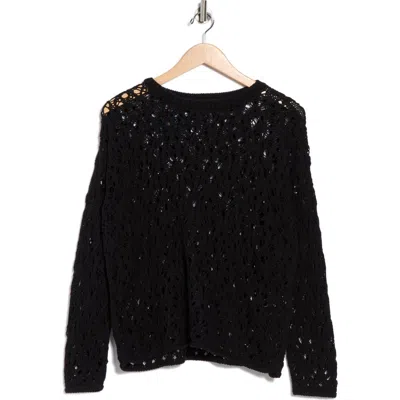 Eileen Fisher Crewneck Organic Cotton Sweater In Black