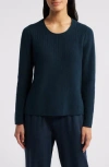 Eileen Fisher Crewneck Organic Cotton Sweater In Deep Adriatic