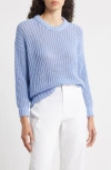 Eileen Fisher Crewneck Organic Cotton Sweater In Green