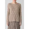 Eileen Fisher Crewneck Organic Cotton Sweater In Wheat