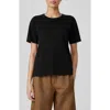 Eileen Fisher Crewneck Organic Cotton T-shirt In Black