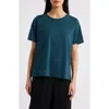 Eileen Fisher Crewneck Organic Cotton T-shirt In Blue