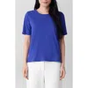 Eileen Fisher Organic Pima Cotton Jersey Round Neck Tee In Blue