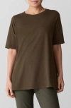 Eileen Fisher Crewneck Organic Cotton T-shirt In Branch
