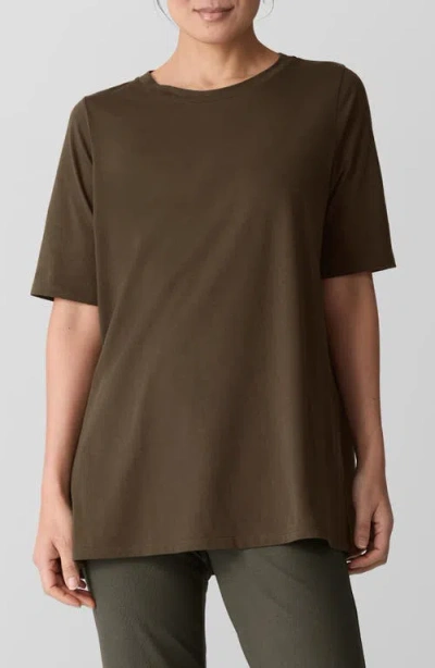 Eileen Fisher Crewneck Organic Cotton T-shirt In Branch